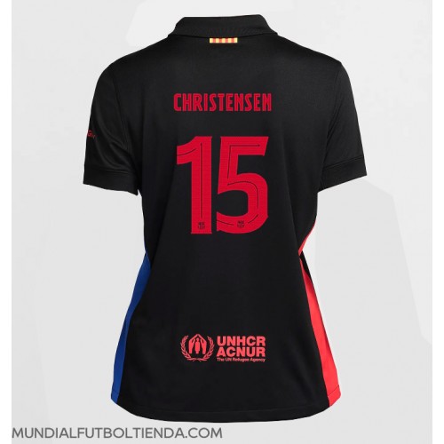 Camiseta Barcelona Andreas Christensen #15 Segunda Equipación Replica 2024-25 para mujer mangas cortas